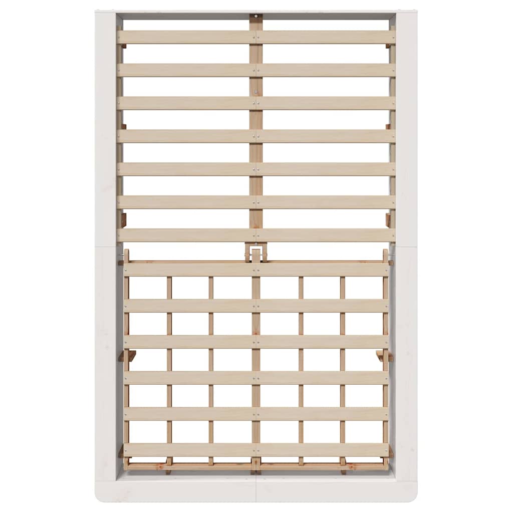 Struttura del letto Bianco 120 x 200 cm Pino massello