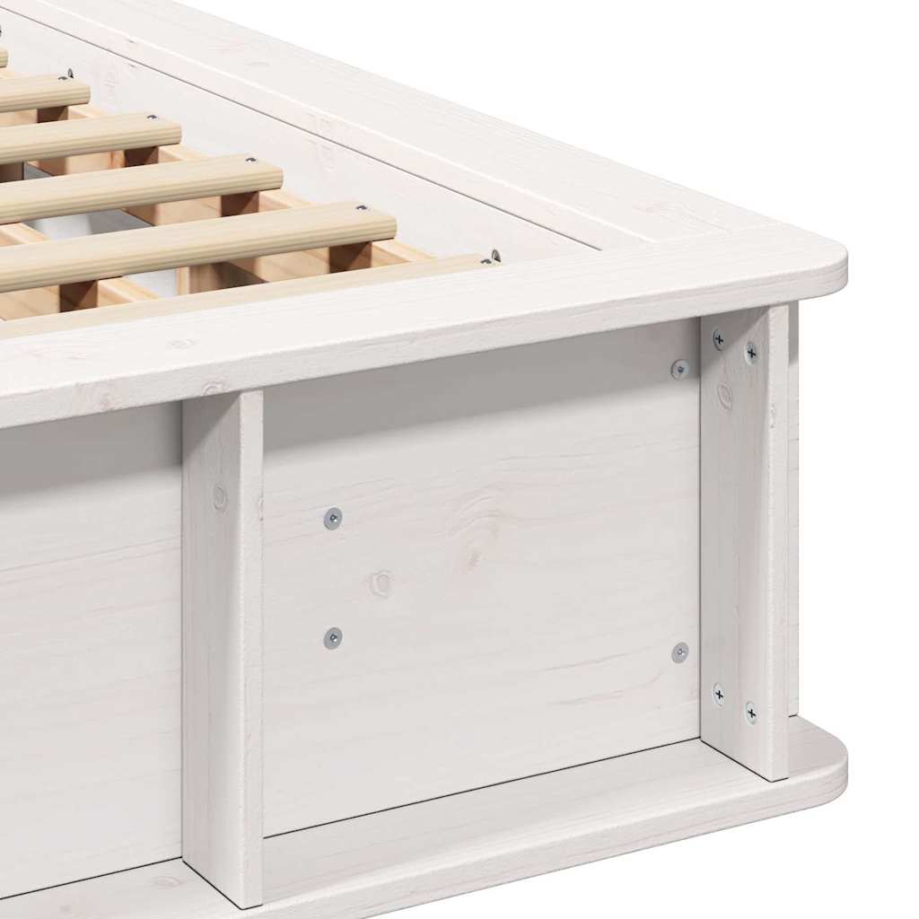 Struttura del letto Bianco 140 x 190 cm Pino massello | homemem39