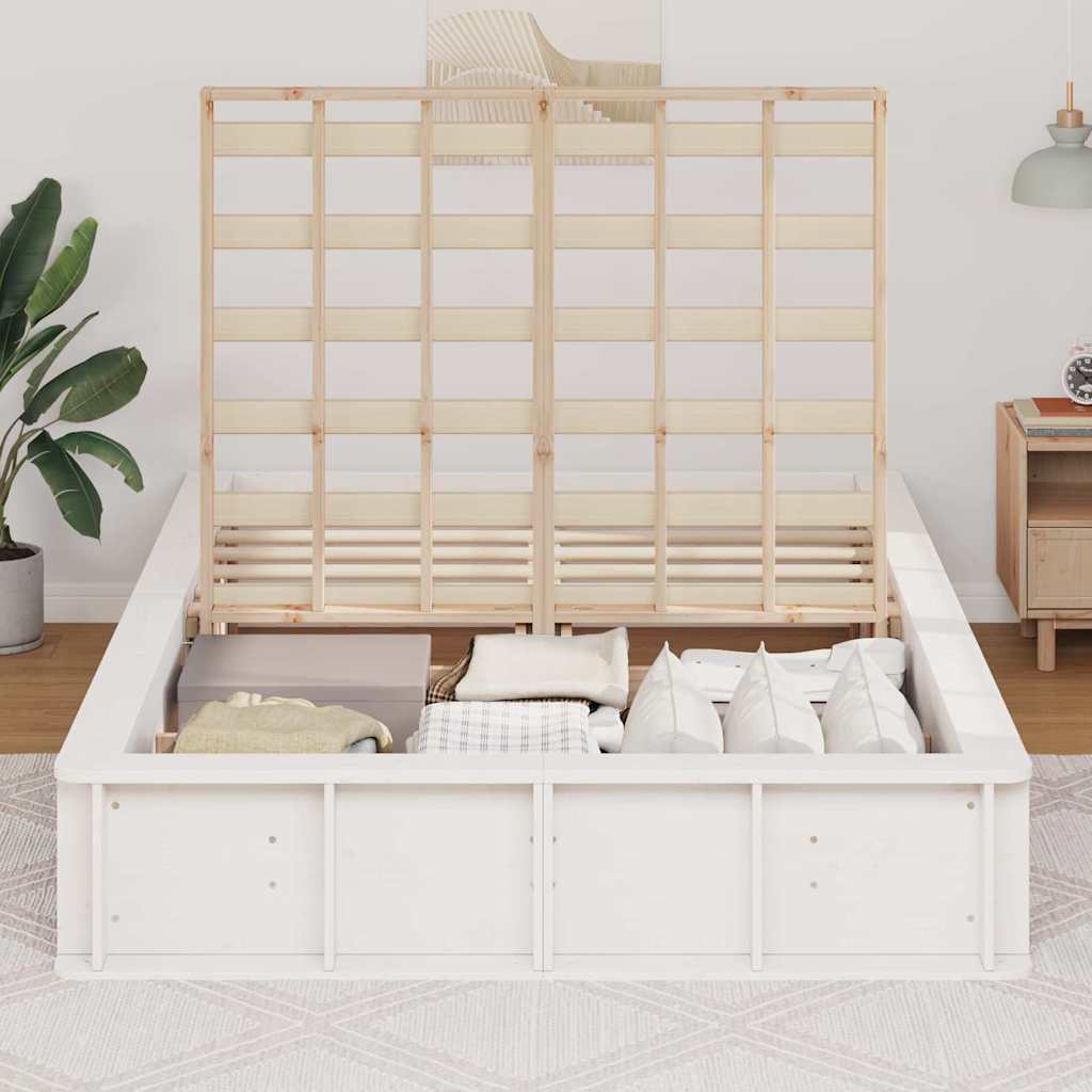 Struttura del letto Bianco 140 x 190 cm Pino massello | homemem39