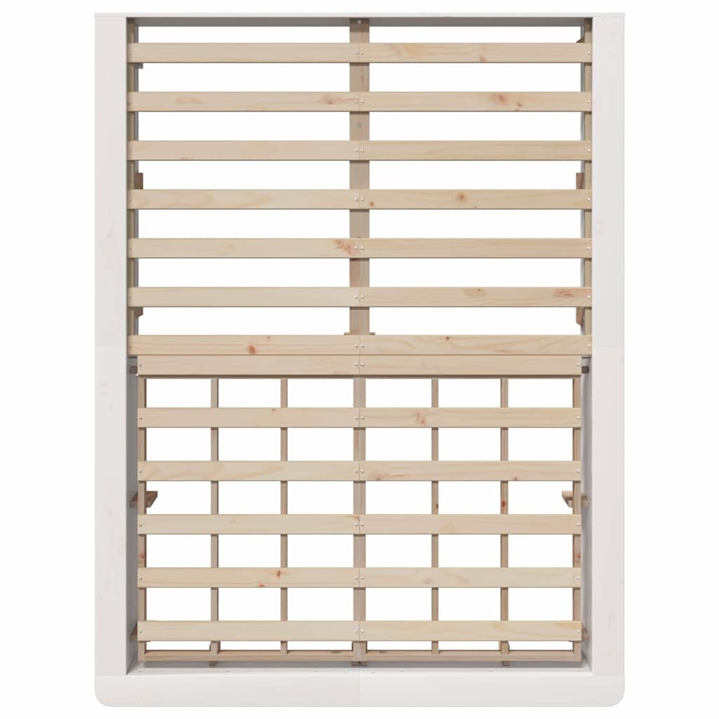 Struttura del letto Bianco 140 x 190 cm Pino massello | homemem39