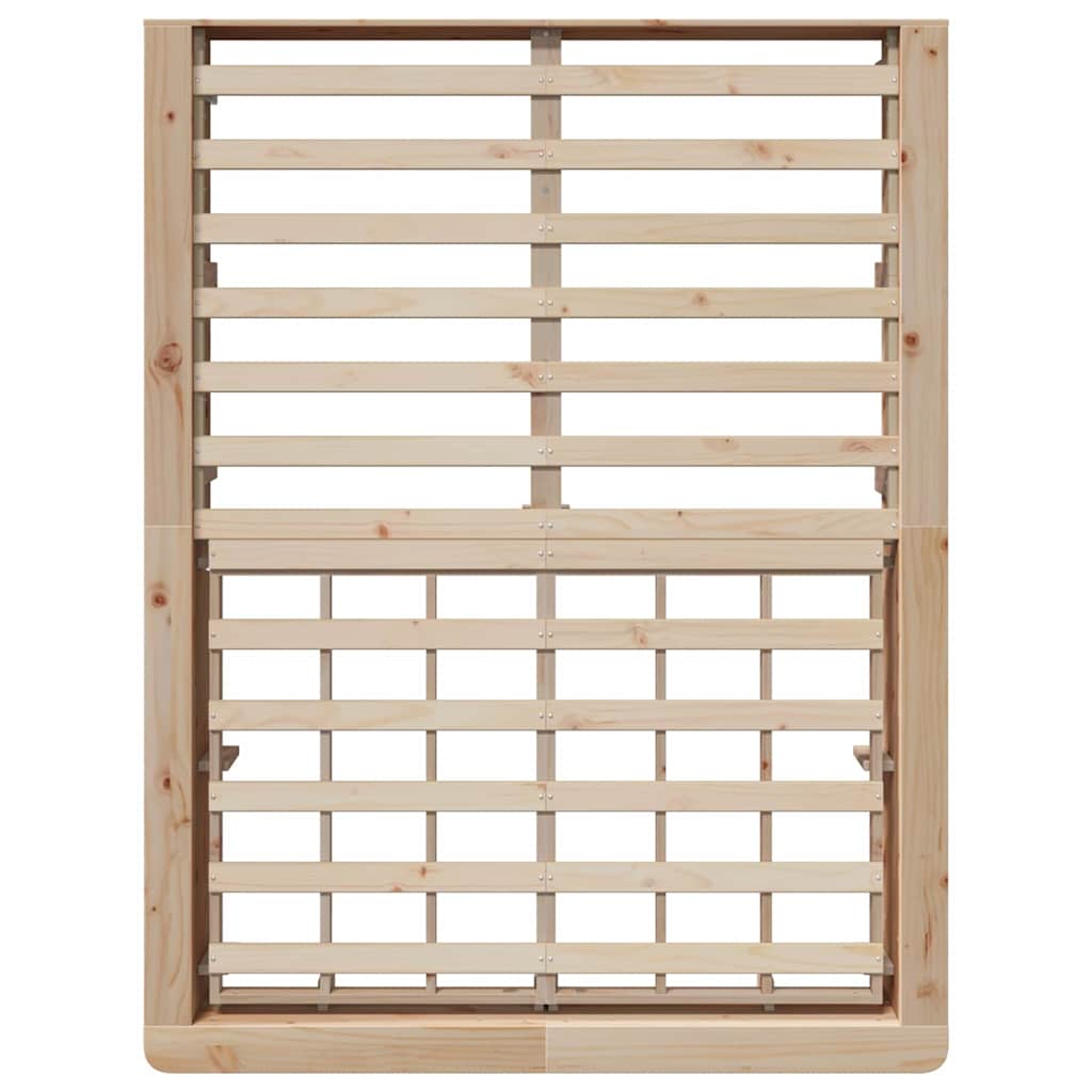 Struttura del letto Marrone 135 x 190 cm Pino massello