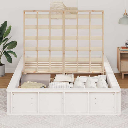 Struttura del letto Bianco 135 x 190 cm Pino massello | homemem39