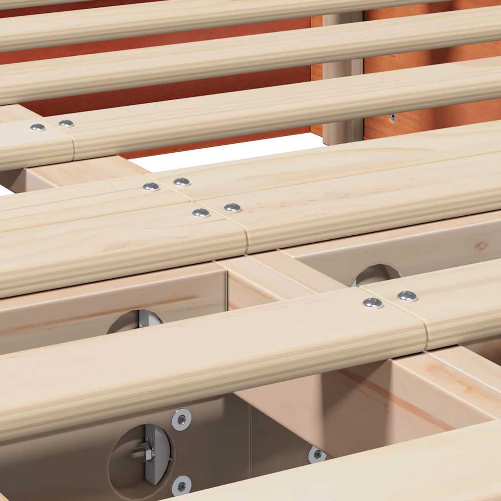 Struttura del letto Marrone cerato 135 x 190 cm Pino massello