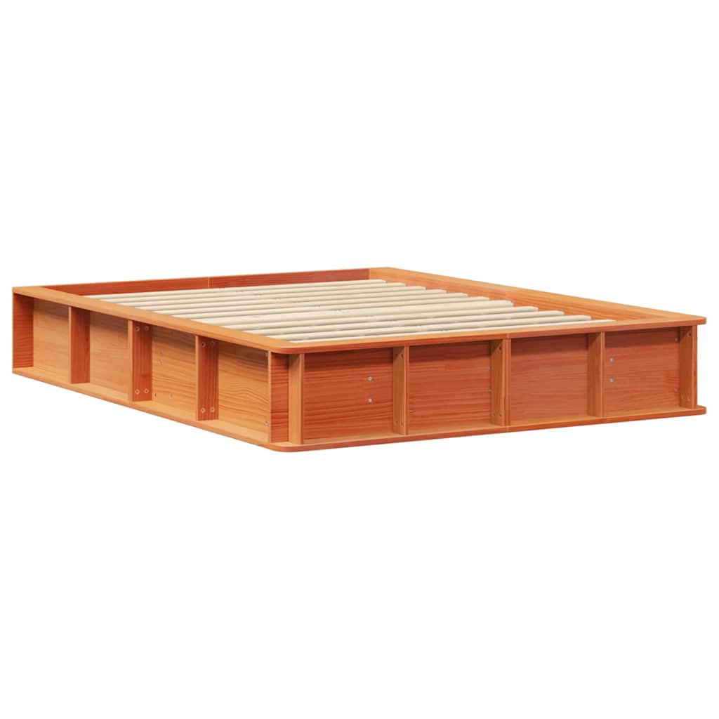 Struttura del letto Marrone cerato 135 x 190 cm Pino massello | homemem39