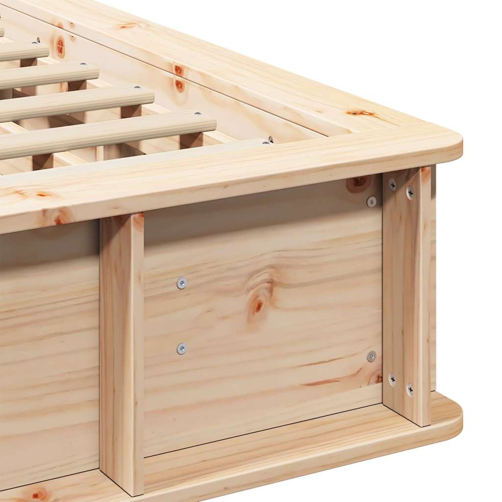 Struttura del letto Marrone 120 x 190 cm Pino massello