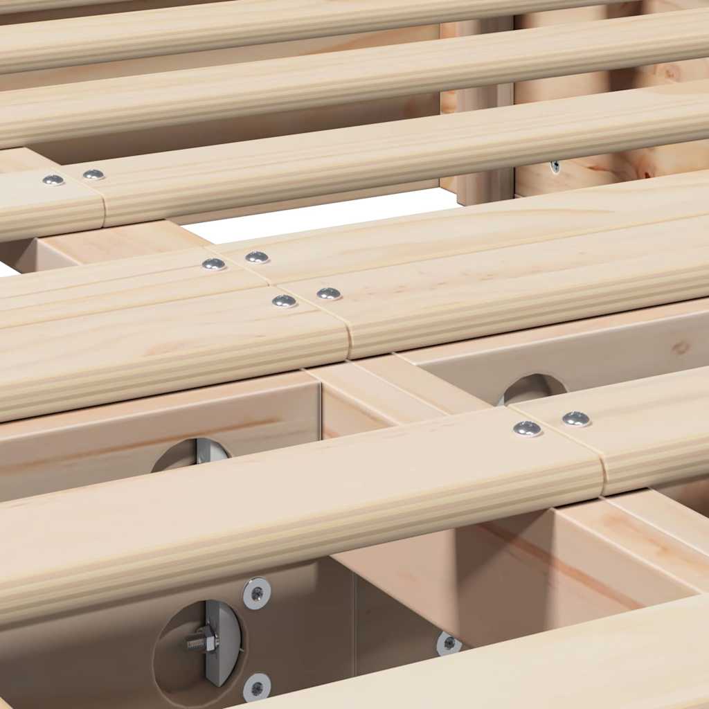 Struttura del letto Marrone 120 x 190 cm Pino massello