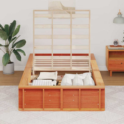 Struttura del letto Marrone cerato 100 x 200 cm Pino massello | homemem39