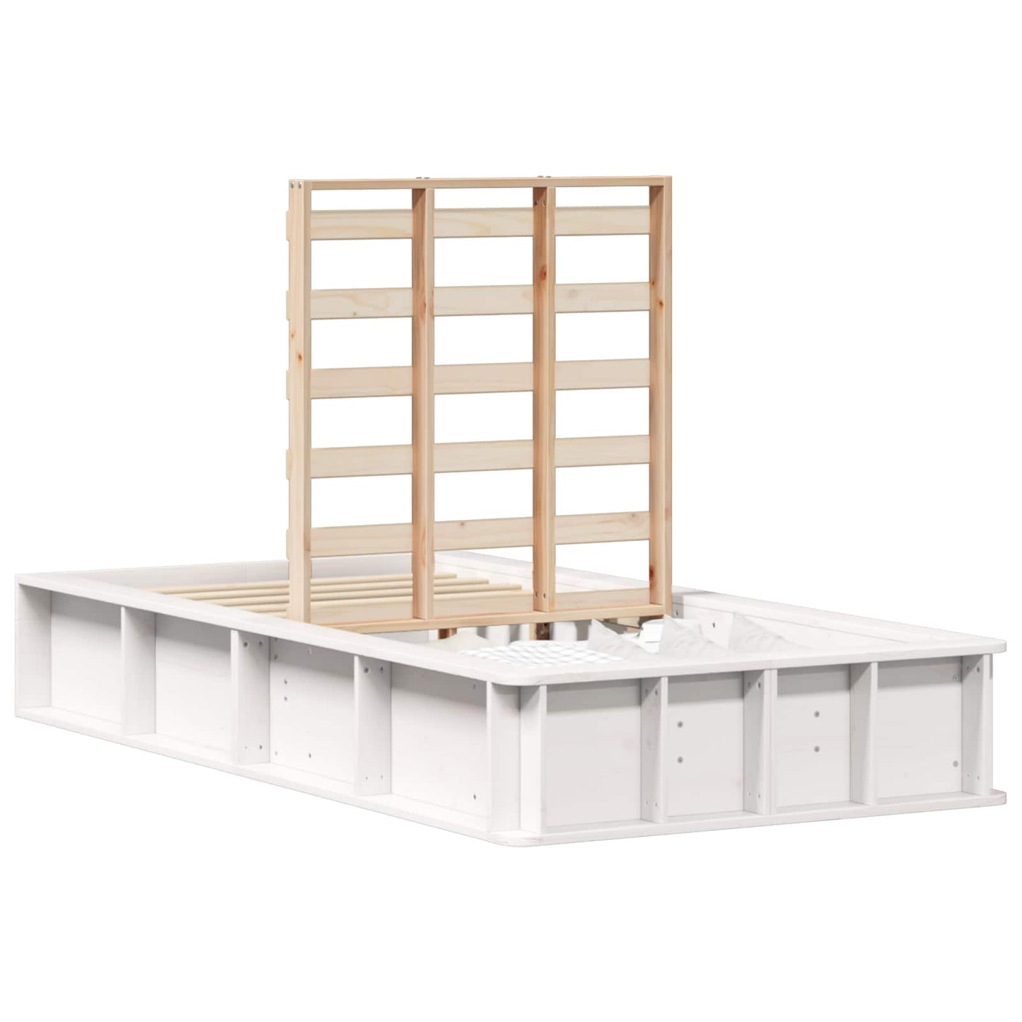 Struttura del letto Bianco 90 x 200 cm Pino massello