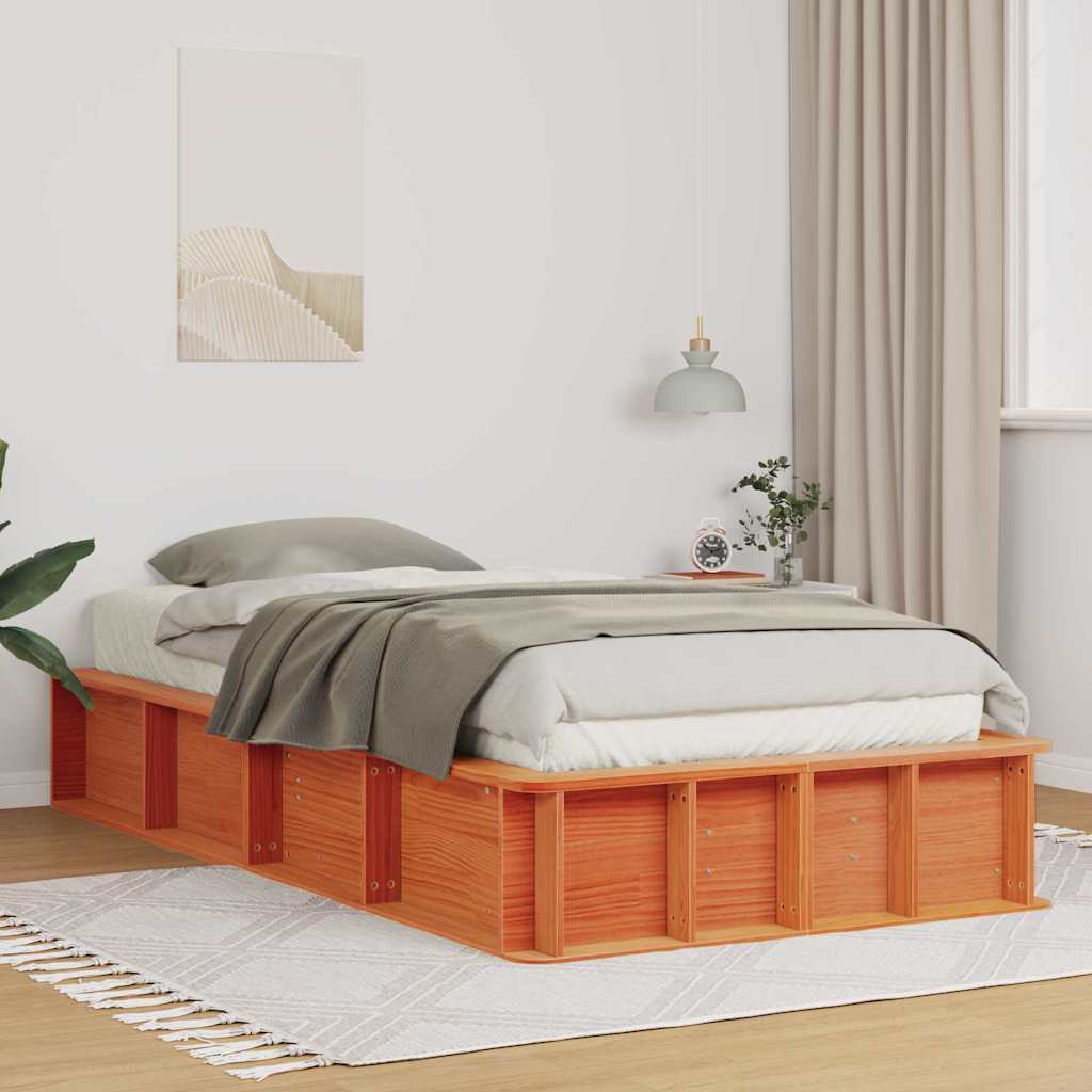 Struttura del letto Marrone cerato 90 x 190 cm Pino massello | homemem39