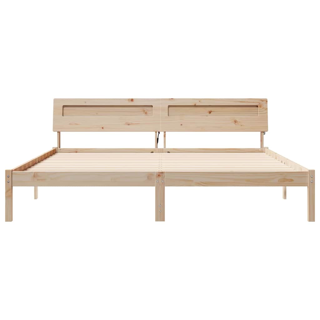 Struttura del letto Marrone 200 x 200 cm Pino massello