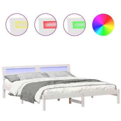 Struttura del letto Bianco 200 x 200 cm Pino massello