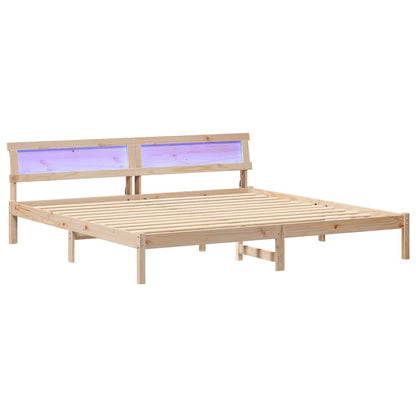 Struttura del letto Marrone 200 x 200 cm Legno di pino massello | homemem39