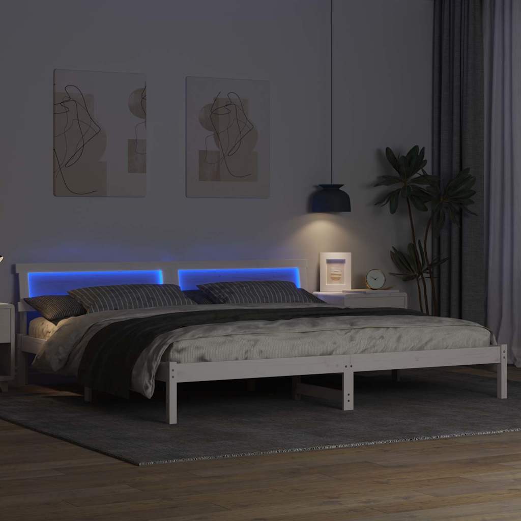 Struttura del letto Bianco 200 x 200 cm Pino massello