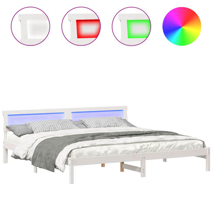 Struttura del letto Bianco 200 x 200 cm Pino massello