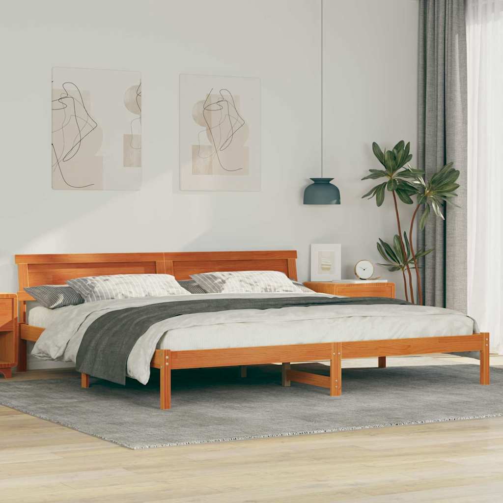 Struttura del letto Marrone cerato 200 x 200 cm Pino massello | homemem39