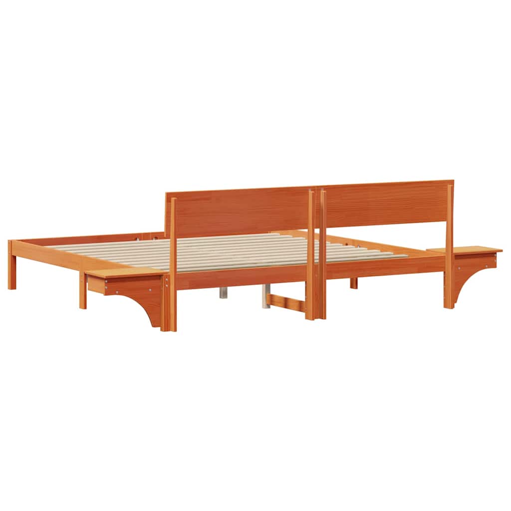 Struttura del letto Marrone cerato 200 x 200 cm Pino massello