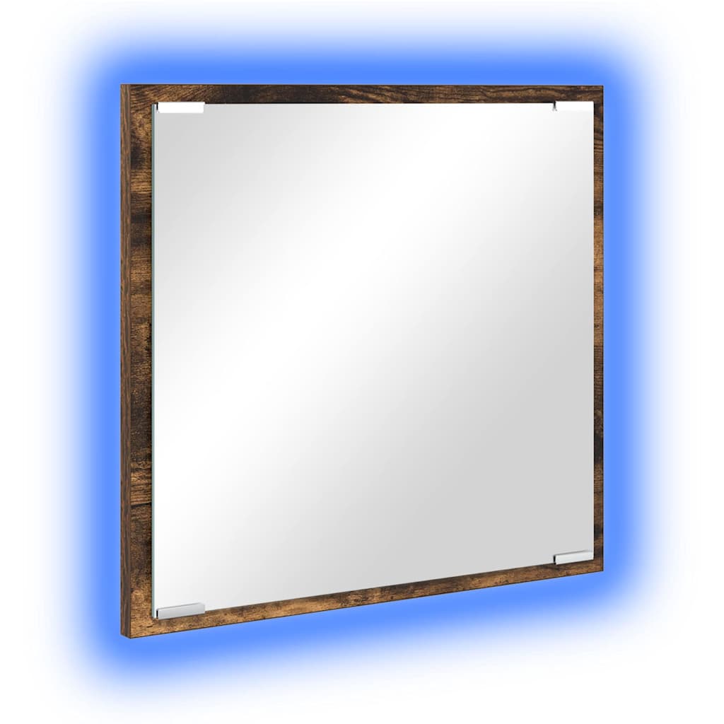 Specchio da bagno LED con specchio Rovere fumé 40 x 37 x 8.5 cm | homemem39
