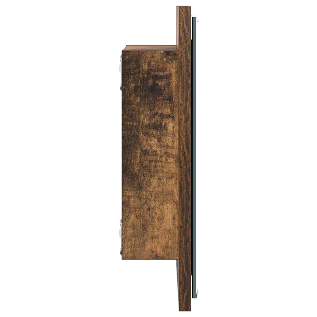 Specchio da bagno LED con specchio Rovere fumé 40 x 37 x 8.5 cm | homemem39