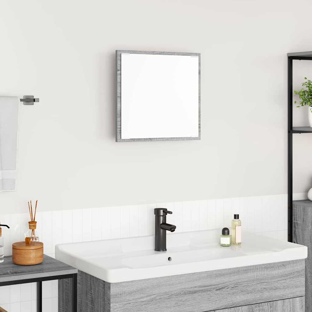 Specchio da bagno LED Grigio Sonoma 40 x 37 x 8.5 cm | homemem39