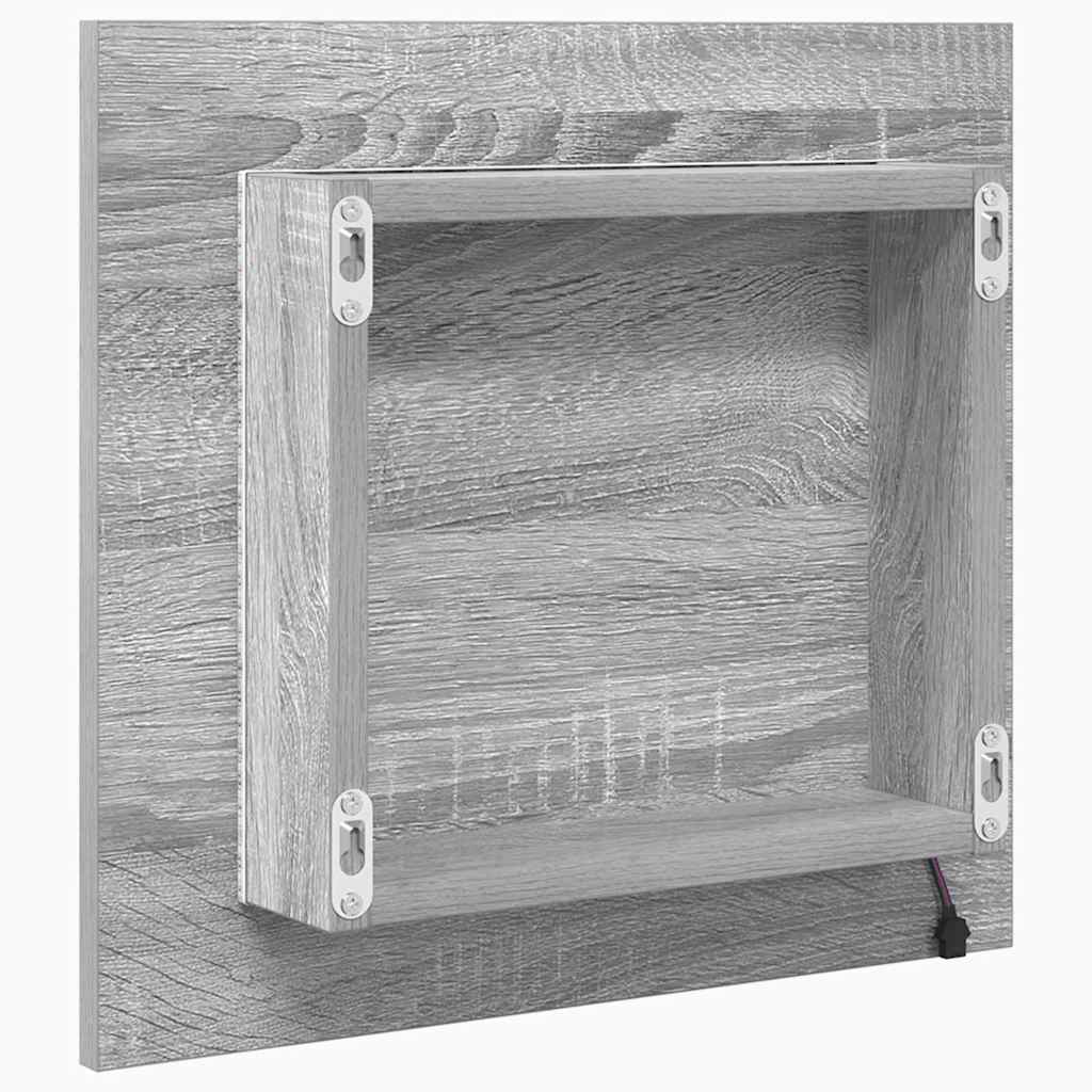Specchio da bagno LED Grigio Sonoma 40 x 37 x 8.5 cm | homemem39