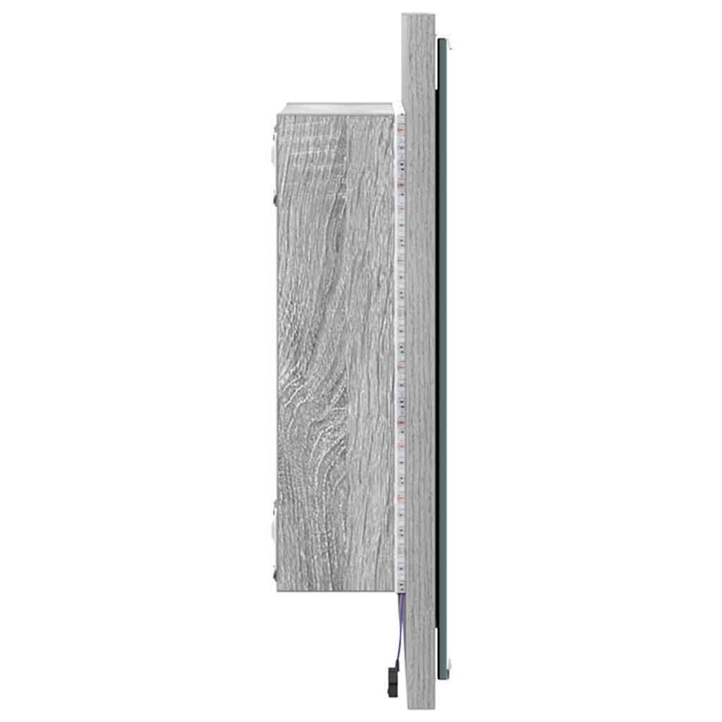 Specchio da bagno LED Grigio Sonoma 40 x 37 x 8.5 cm | homemem39