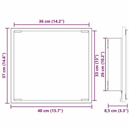 Specchio da bagno LED Grigio Sonoma 40 x 37 x 8.5 cm | homemem39