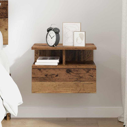 Comodino flottante con cassetto Legno vecchio 40 x 31 x 27 cm