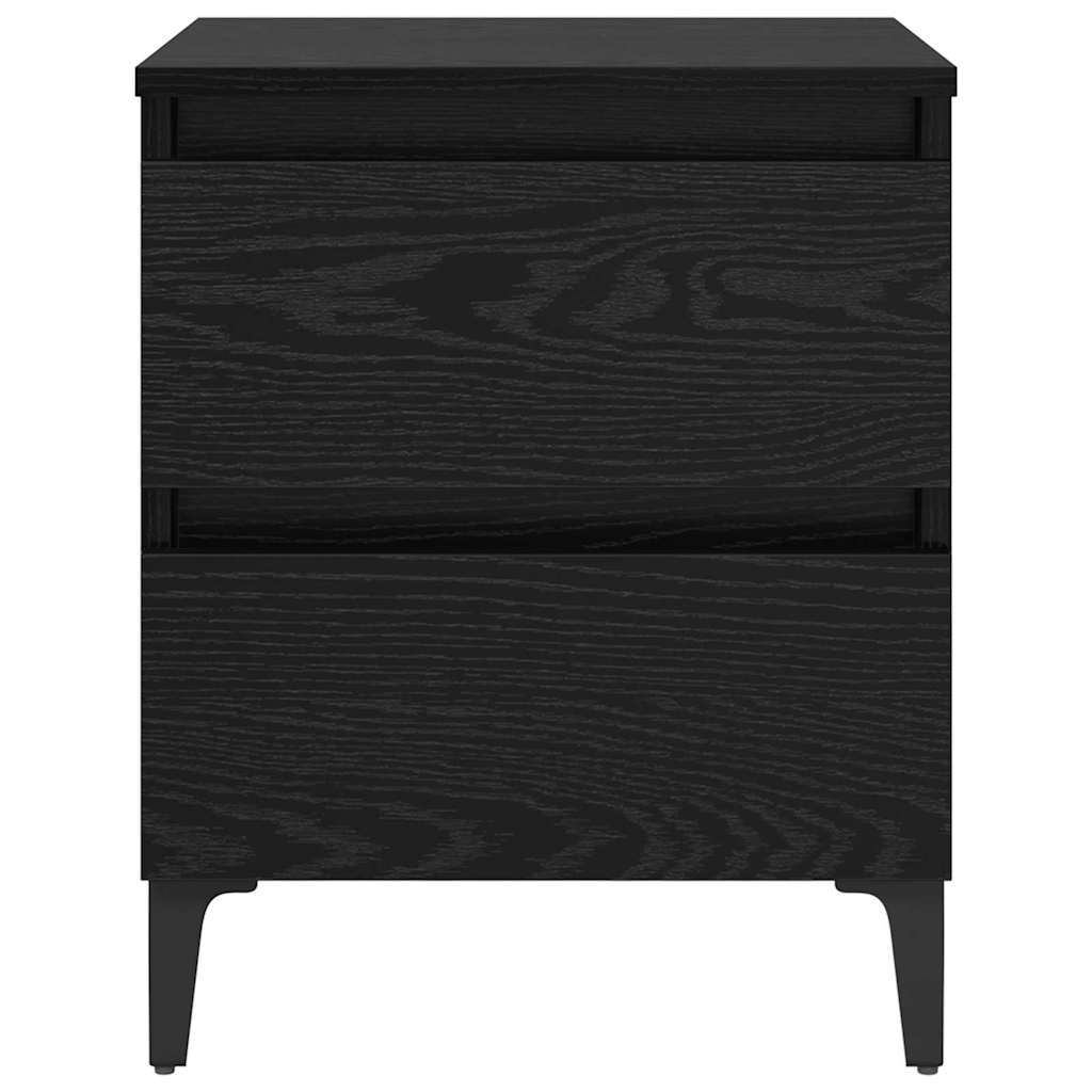 Armadio da Notte 2 pcs Rovere nero 40 x 35 x 50 cm