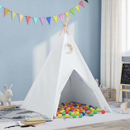 Tenda Teepee Bianco 120 x 120 x 150 cm Tessuto e Plastica