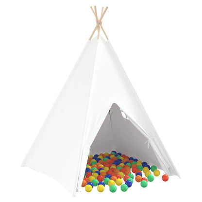 Tenda Teepee Bianco 120 x 120 x 150 cm Tessuto e Plastica