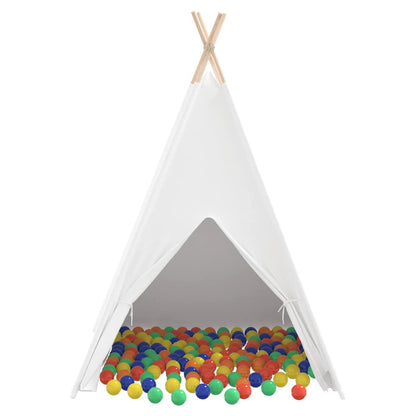 Tenda Teepee Bianco 120 x 120 x 150 cm Tessuto e Plastica