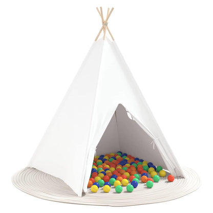 Tenda Teepee Bianco 120 x 120 x 150 cm Tessuto e Plastica