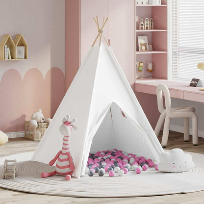 Tenda Teepee Bianco 120 x 120 x 150 cm Tessuto e Plastica