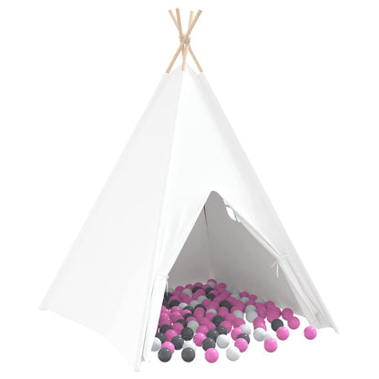 Tenda Teepee Bianco 120 x 120 x 150 cm Tessuto e Plastica