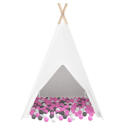 Tenda Teepee Bianco 120 x 120 x 150 cm Tessuto e Plastica