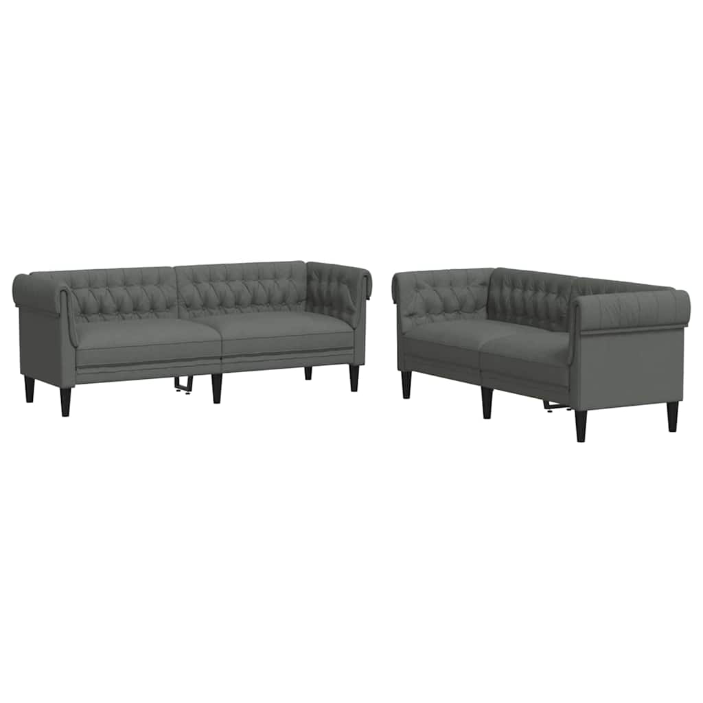 Divano per Soggiorno 2 pcs Grigio scuro 201,5 x 74,5 x 74,5 cm | homemem39
