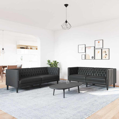 Divano per Soggiorno 2 pcs Nero 194 x 74,5 x 70,5 cm | homemem39