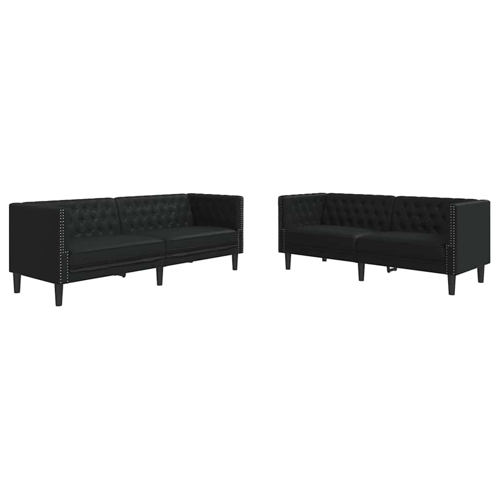 Divano per Soggiorno 2 pcs Nero 194 x 74,5 x 70,5 cm | homemem39