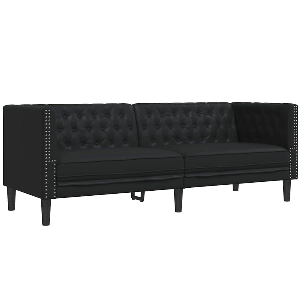 Divano per Soggiorno 2 pcs Nero 194 x 74,5 x 70,5 cm | homemem39