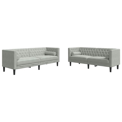 Divano per Soggiorno 2 pcs Grigio chiaro 194 x 74,5 x 70,5 cm | homemem39