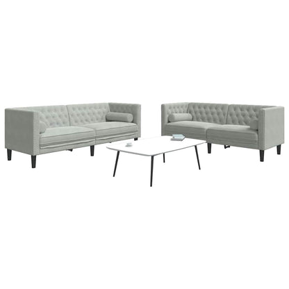 Divano per Soggiorno 2 pcs Grigio chiaro 194 x 74,5 x 70,5 cm | homemem39