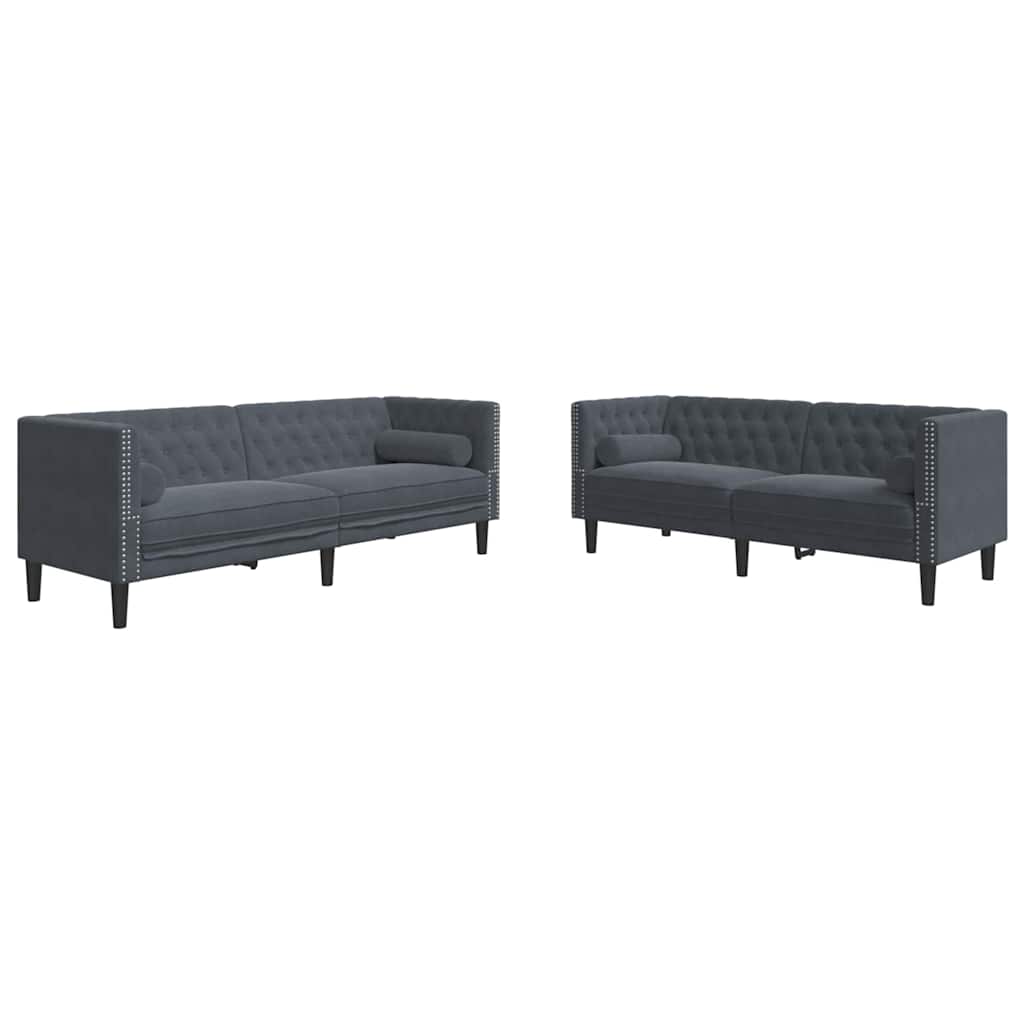 Divano per Soggiorno 2 pcs Grigio scuro 194 x 74,5 x 70,5 cm | homemem39