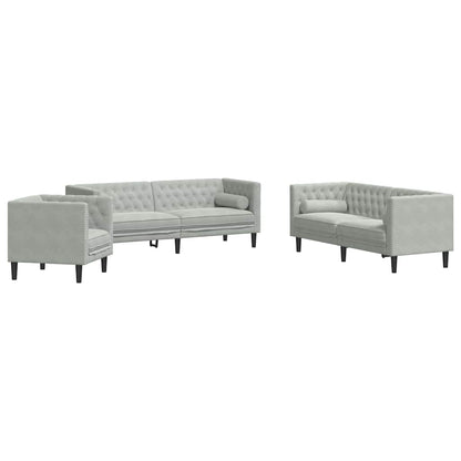 Divano per Soggiorno 3 pcs Grigio chiaro 194 x 74,5 x 70,5 cm | homemem39