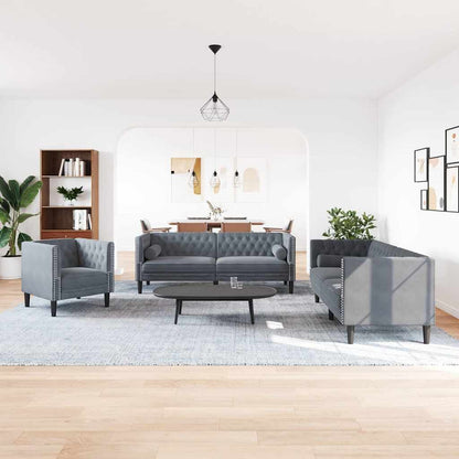 Divano per Soggiorno 3 pcs Grigio scuro 194 x 74,5 x 70,5 cm | homemem39