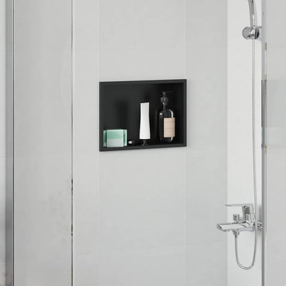 Nicchia per doccia Nero 30 x 20 x 9,5 cm Acciaio inossidabile | homemem39