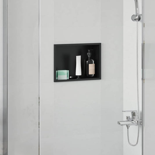 Nicchia per doccia Nero 30 x 20 x 9,5 cm Acciaio inossidabile | homemem39