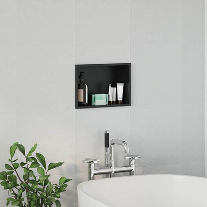 Nicchia per doccia Nero 30 x 20 x 9,5 cm Acciaio inossidabile | homemem39