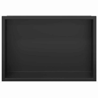 Nicchia per doccia Nero 30 x 20 x 9,5 cm Acciaio inossidabile | homemem39