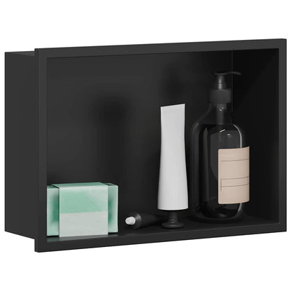 Nicchia per doccia Nero 30 x 20 x 9,5 cm Acciaio inossidabile | homemem39