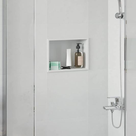 Nicchia per doccia Bianco 30 x 20 x 9,5 cm Acciaio inossidabile